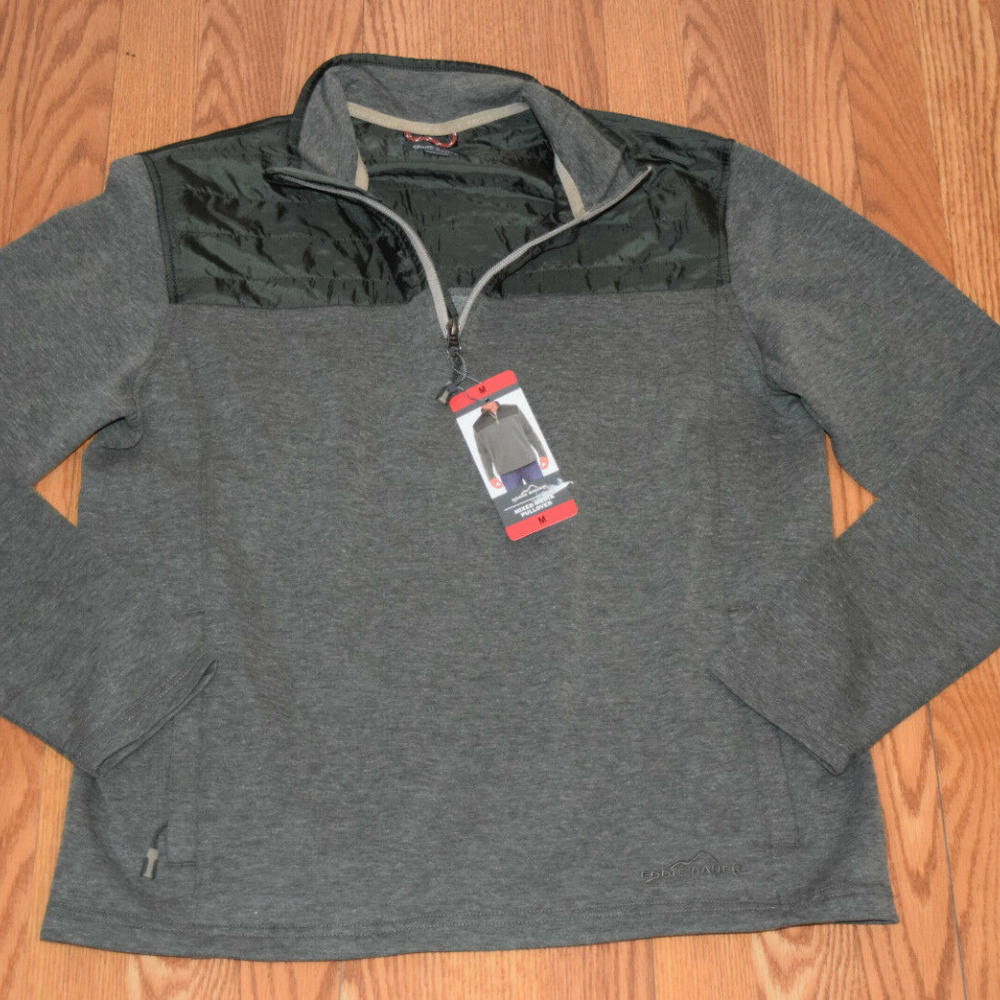 Eddie Bauer Men’s Mixed Media ¼ Zip Pullover, NWOT - Picture 2 of 4